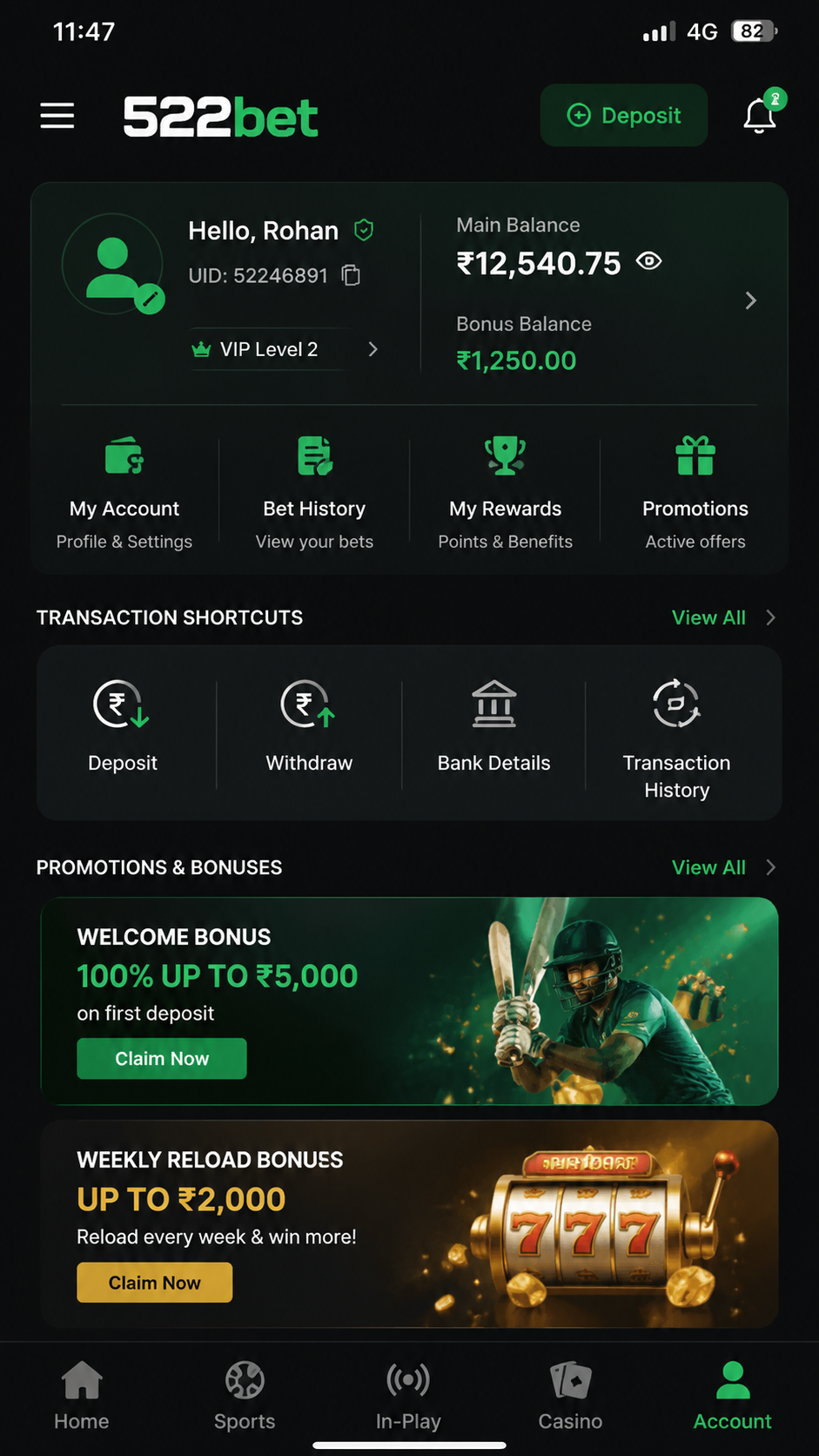 522bet screenshot